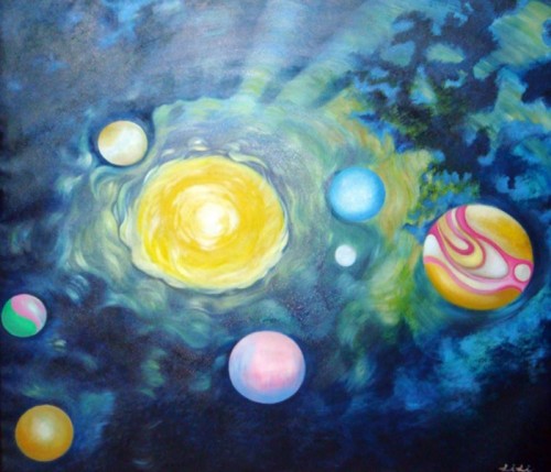 Oil on canvas: Cosmic Light
Dimensions: 100 x 86 cm
Status: Privately collected