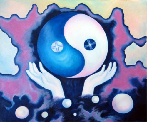 Oil on canvas: The World Between Yin and Yang
Dimensions: 100 x 86 cm
Status: Privately collected