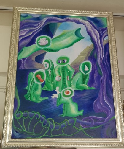 Oil on canvas: Six Spirits
Dimensions: 98 x 72.5 cm
Status: Inquire for price
Contact
Email: lijosilvei@gmail.com
WeChat: BlueSeaArts
