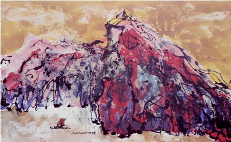Oil Painting 《泰山神韵——金秋时节》，Size:120x180（cm）  